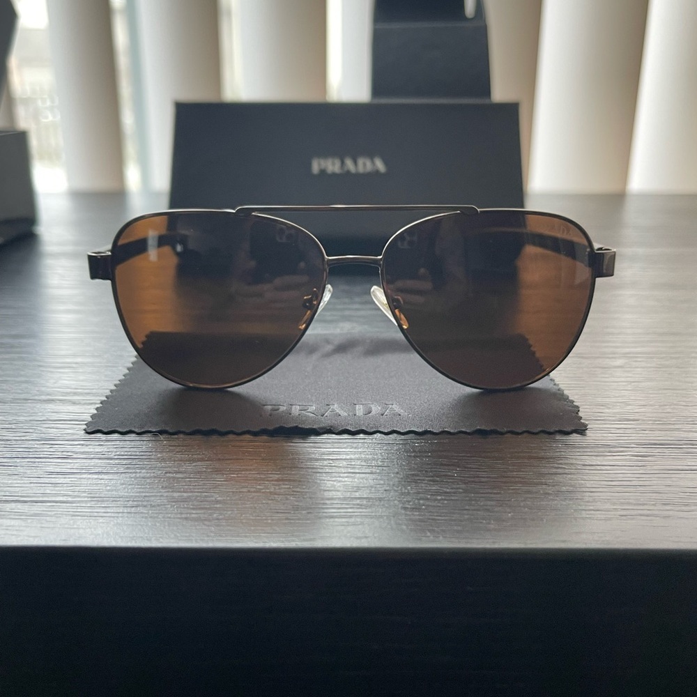 Prada Dark Brown Aviator Sunglasses